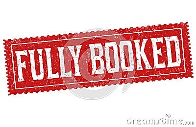 Fully booked sign or stamp Vector Illustration