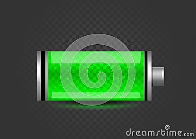 Fully charged battery icon Vector Illustration