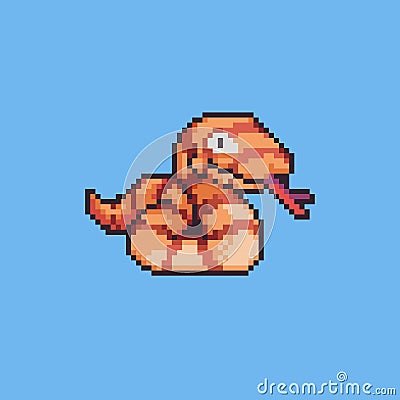 Pixel art snake icon illustration Vector Illustration