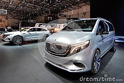 89th Geneva International Motor Show - Mercedes-Benz EQV Van Concept Editorial Stock Photo