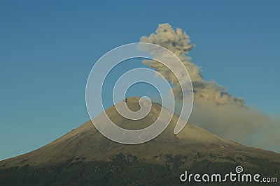 fumarole coming out of the volcano Popocatepetl crater Stock Photo