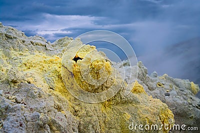 Fumarolic field at Mendeleev volcano, Kunashir island, Russi Stock Photo