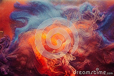 Fume background mysterious aura orange blue haze Stock Photo