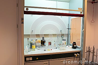 Fume hood in chemistry laboratorium Stock Photo