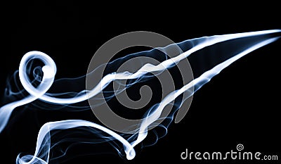 Fume: White smoke abstraction on black Stock Photo