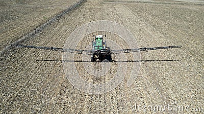 Fumigation field with tractor, in Argentina. 4k video Stock Photo