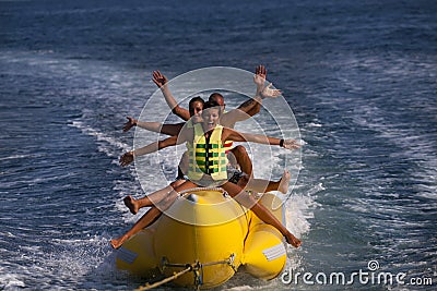 FUN BANANA BOAT Stock Photo