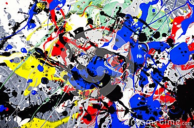 Fun beautiful composition artwork design of colorful abstract art expression with fun brush stroke and point watercolor ink Stock Photo