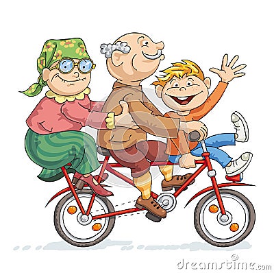 Fun Bike Ride Vector Illustration