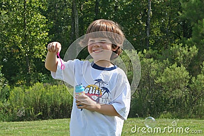 Fun with bubbles Stock Photo