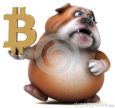 Fun bulldog - 3D Illustration Stock Photo