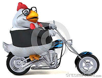 Fun chicken - 3D Illustration Stock Photo