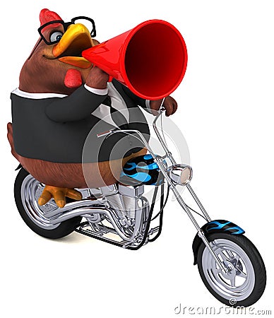 Fun chicken - 3D Illustration Stock Photo