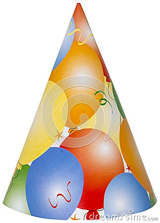 Happy Birthday Party Hat Isolated, PNG Stock Photo