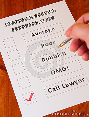 Fun Customer Service Feedback Form Stock Photo