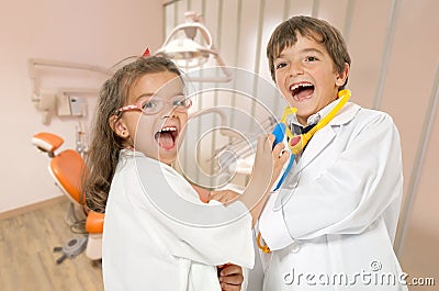 Fun at the dentist Stock Photo