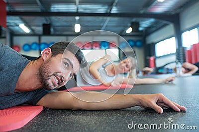 Fun while doing exercise Stock Photo