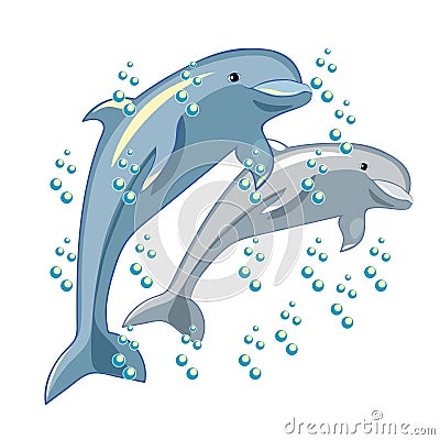 Fun the dolphin is smiling. vector illustration Vector Illustration