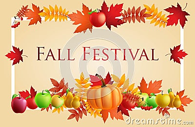 Fun Fall Festival Invitation Flyer Stock Photo