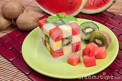 Fun food. Fruit cube Stock Photo