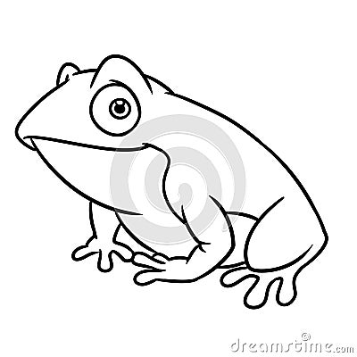 Fun frog animal character cartoon illustration coloring page Cartoon Illustration