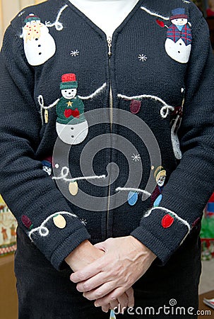 Funny Ugly Holiday Christmas Sweater Stock Photo