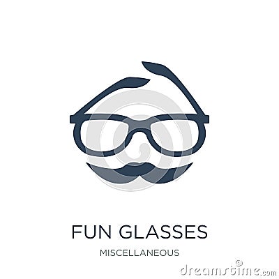 fun glasses icon in trendy design style. fun glasses icon isolated on white background. fun glasses vector icon simple and modern Vector Illustration