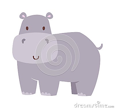 Fun hippo vector illustration. Vector Illustration