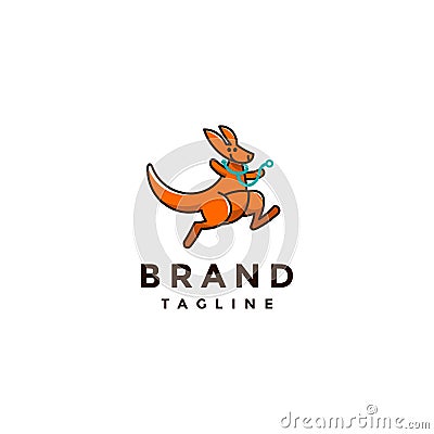 Fun Kangaroo Doctor Mascot Logo Design Vector Illustration