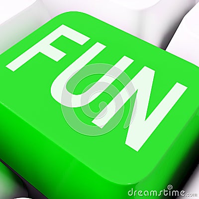 Fun Key Means Exciting Entertaining Or Joyful Stock Photo