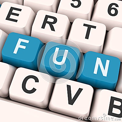 Fun Keys Show Enjoyable Exciting Or Pleasing Stock Photo