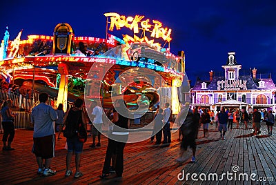 Fun nights on the pier on the Jersey Shore Editorial Stock Photo