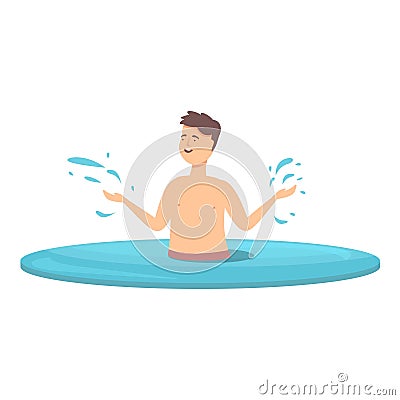 Fun party water icon cartoon vector. Holiday dive Vector Illustration