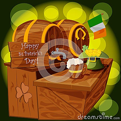 Fun pub for st patricks holiday and illustration Vector Illustration