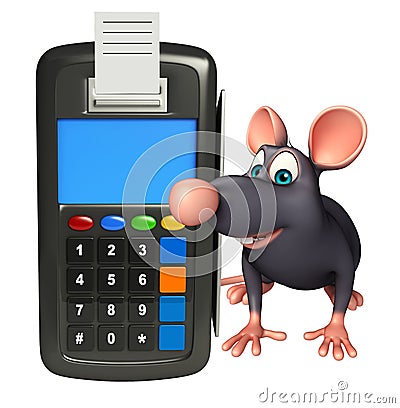 fun Rat cartoon character with swap machine Cartoon Illustration