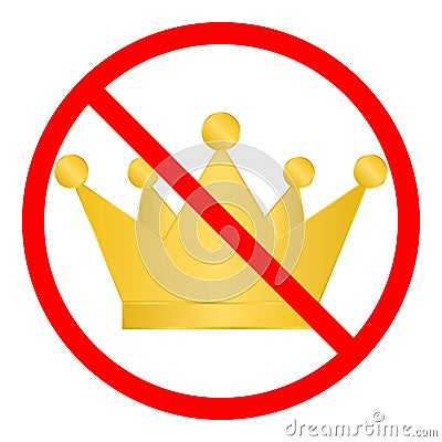 Fun Sign Anti Golden Crown Stock Photo