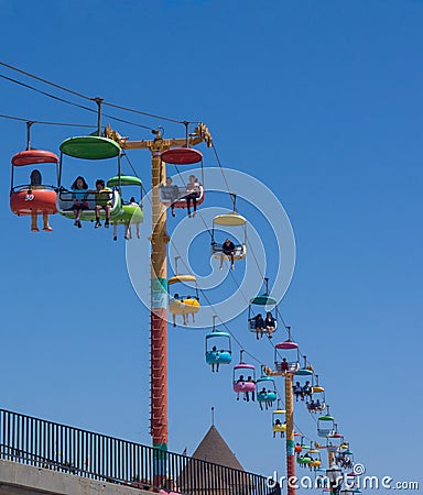 Santa Cruz Gondola Boardwalk Ride Vertical Editorial Stock Photo