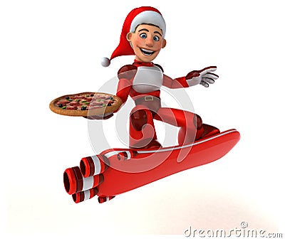 Fun Super Santa Claus - 3D Illustration Stock Photo