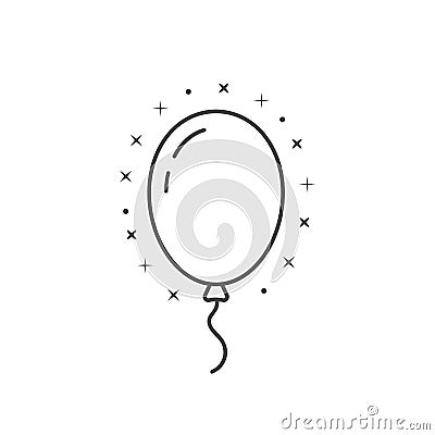 Fun with thin line balloon icon Vector Illustration