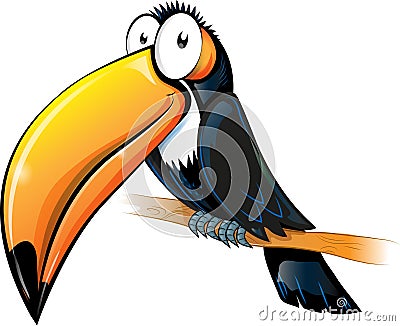 Fun toucan cartoon Vector Illustration