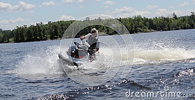 Fun on the water, Lake of the Woods, Kenora Ontario Stock Photo