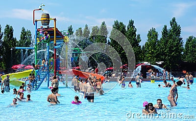 Fun at Water Park Editorial Stock Photo