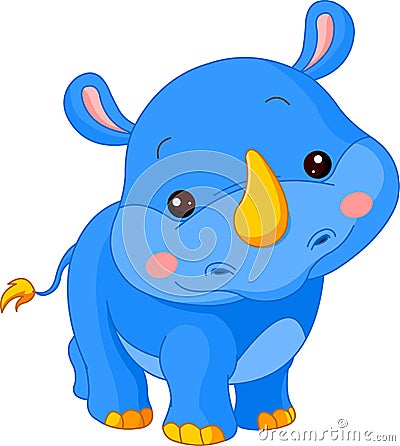 Fun zoo. Rhino Vector Illustration