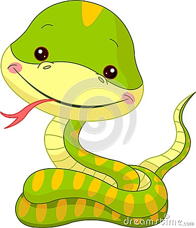 Fun zoo. Snake Vector Illustration