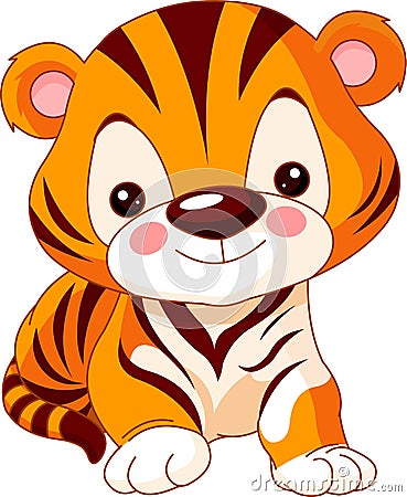 Fun zoo. Tiger Vector Illustration