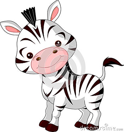 Fun zoo. Zebra Vector Illustration