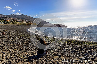 Funchal beach on Maderia Island Editorial Stock Photo