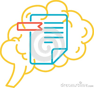 Function data memory of human brain icon vector Vector Illustration