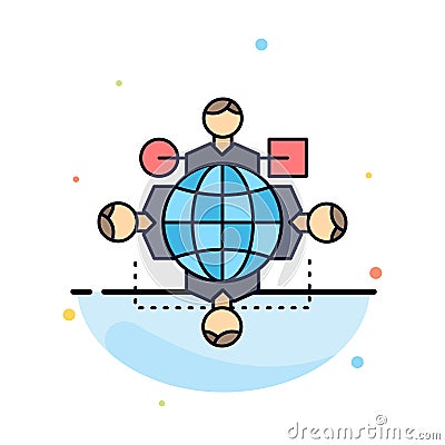 Function, instruction, logic, operation, meeting Flat Color Icon Vector Vector Illustration