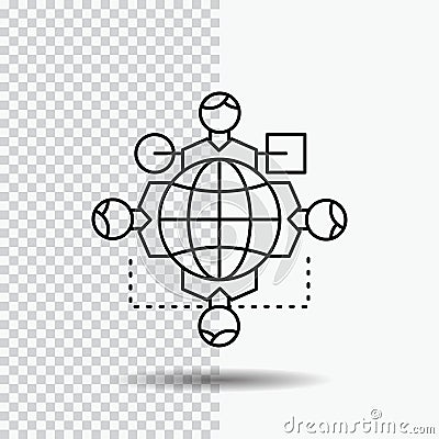 Function, instruction, logic, operation, meeting Line Icon on Transparent Background. Black Icon Vector Illustration Vector Illustration
